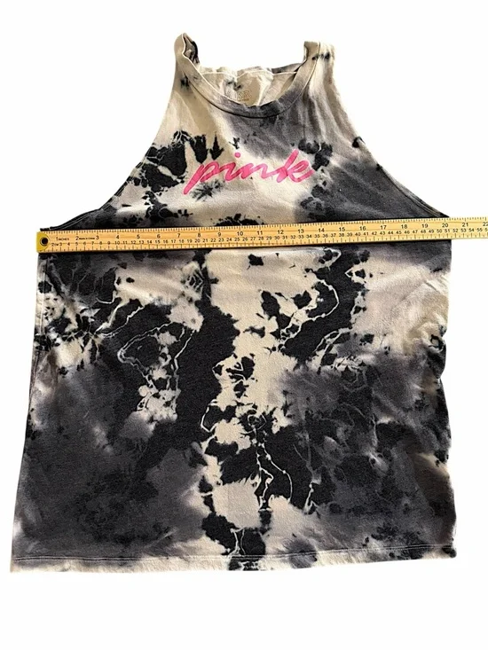 PINK Victoria's Secret Tie-Dye Twist Racerback Tank Pink Logo Size L - Picture 3 of 13